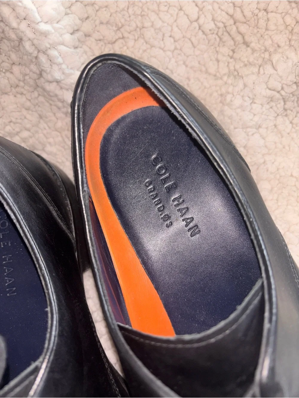 Cole Haan GrandØS Black Leather Apron Toe Derby Dress Shoes Men’s 11.5 US
